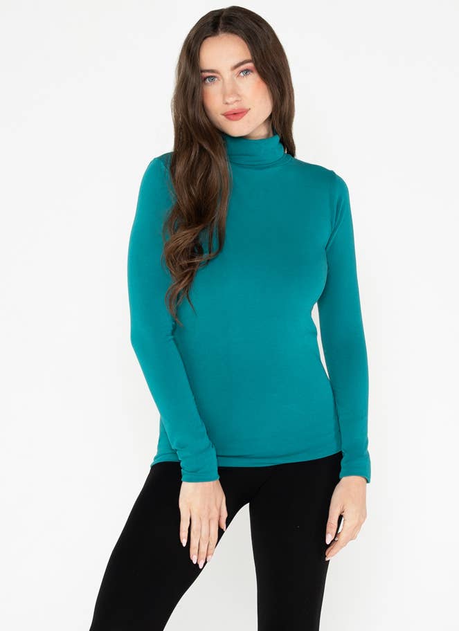 Bamboo Turtle-Neck-OS / Heather Silver