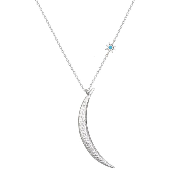 Illuminated Path Silver Moon Necklace