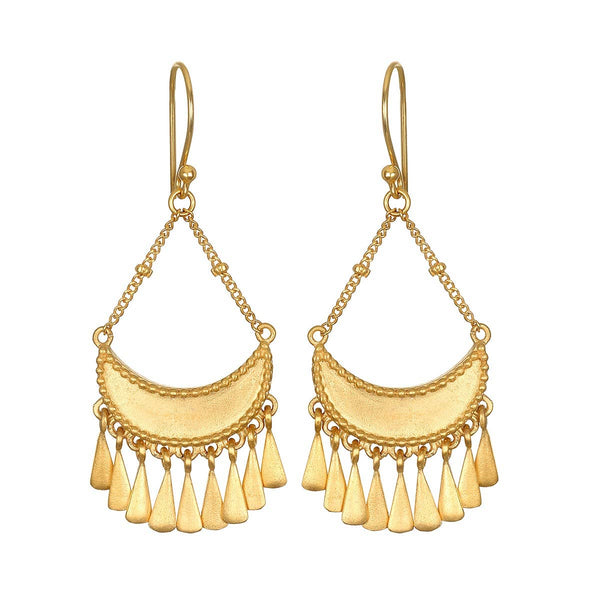 Satya Jewelry - SUMMER ~ Linear Moon Fringe Earrings