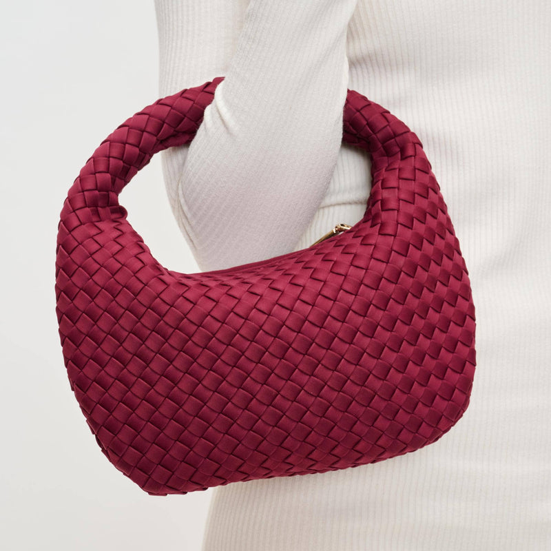 Sol and Selene - Dare to Dream - Small Woven Neoprene Clutch: Wine