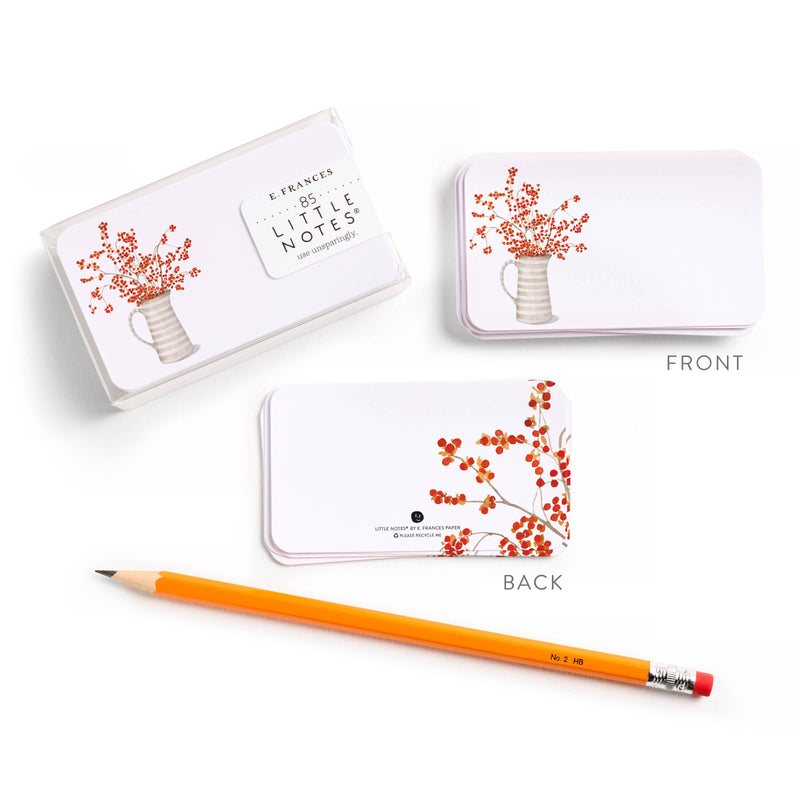 E. Frances Paper: Autumn Berry Pitcher Little Notes® | Fall Mini Notecards