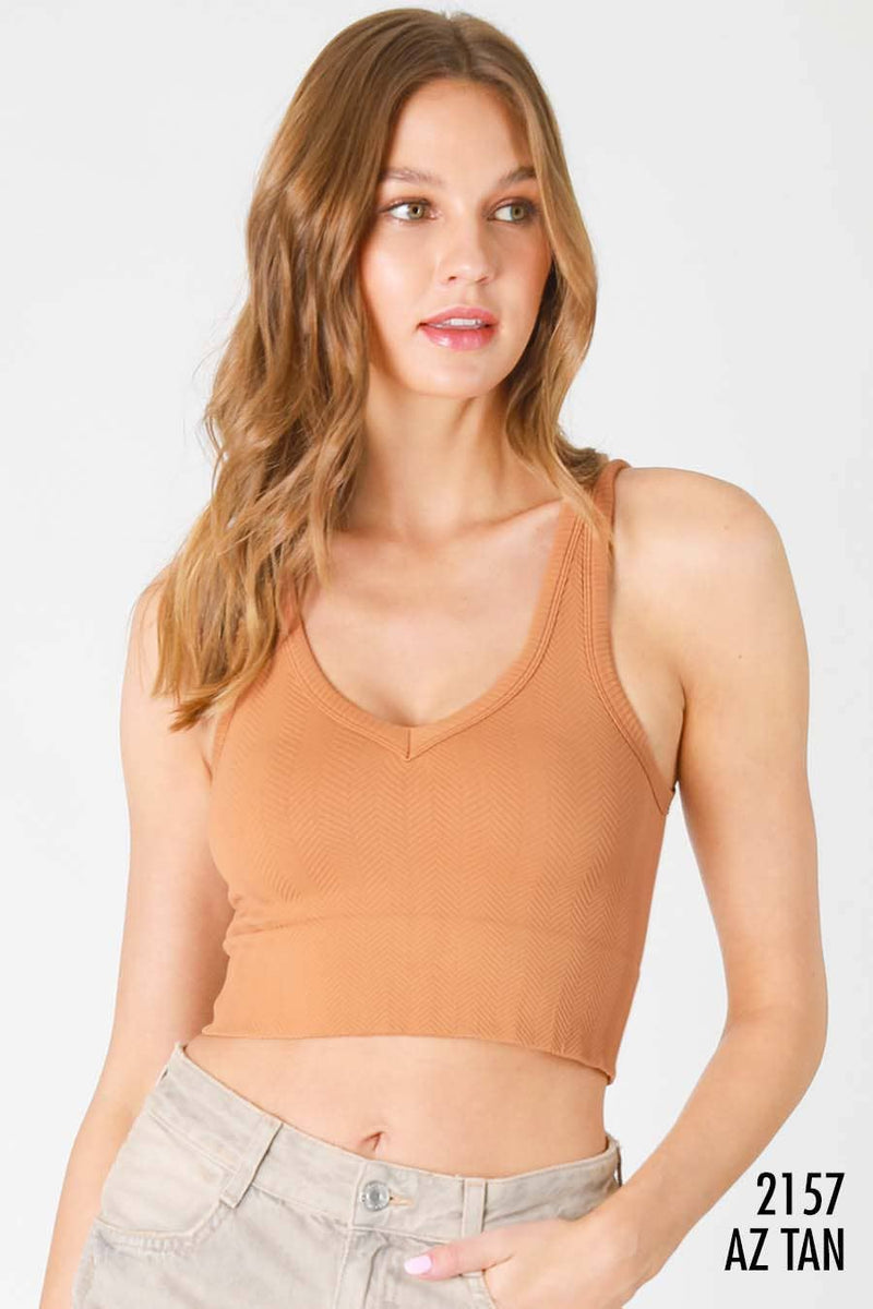 NIKIBIKI - - Herringbone Crop Top Orchid Petal