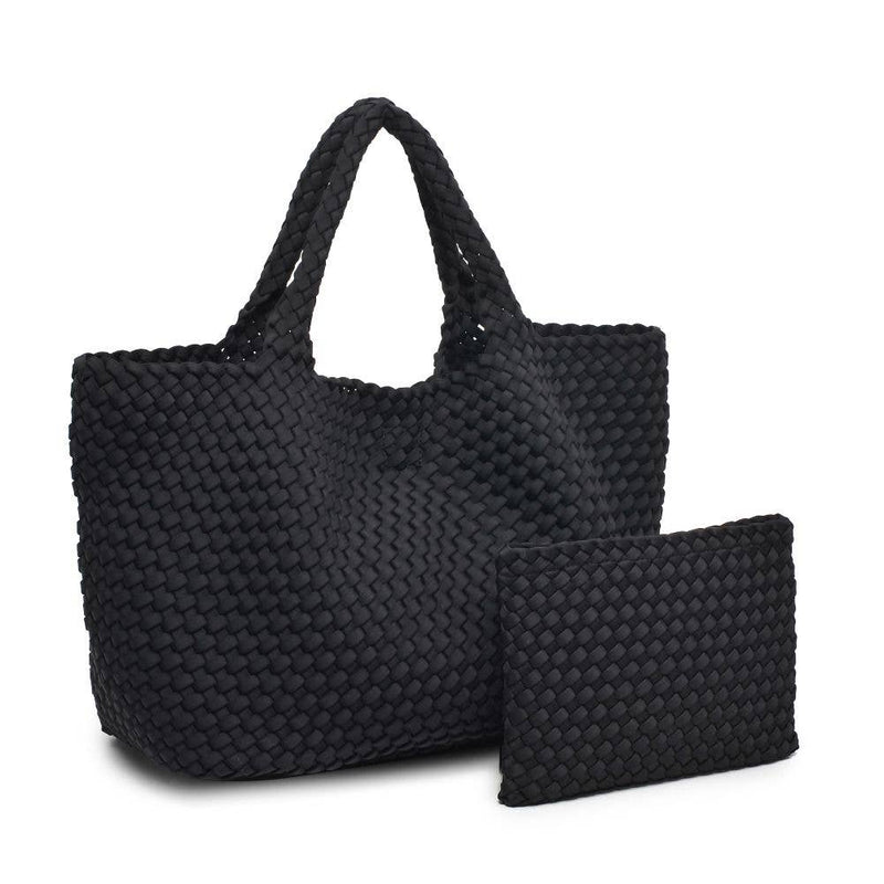 Sol and Selene - Sky's The Limit - Large Woven Neoprene Tote: Chocolate