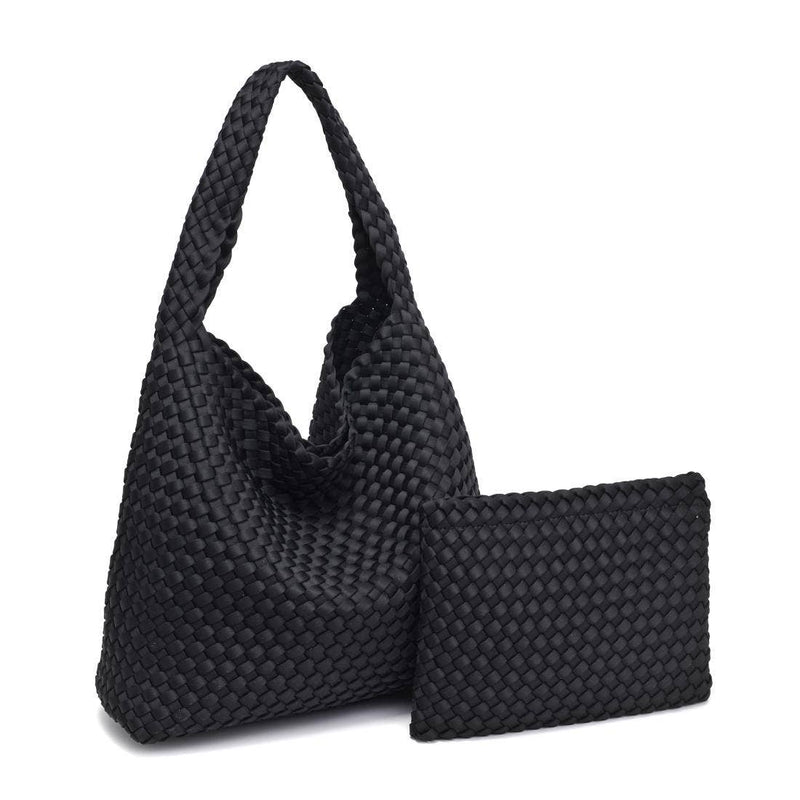 Sol and Selene - Celestial Woven Neoprene Hobo: Chocolate