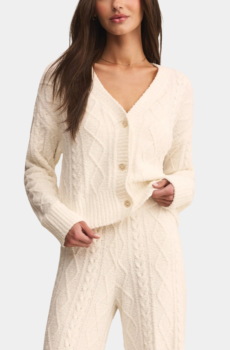 Z Supply: Elsa Cable Knit Cardigan in Vanilla Ice