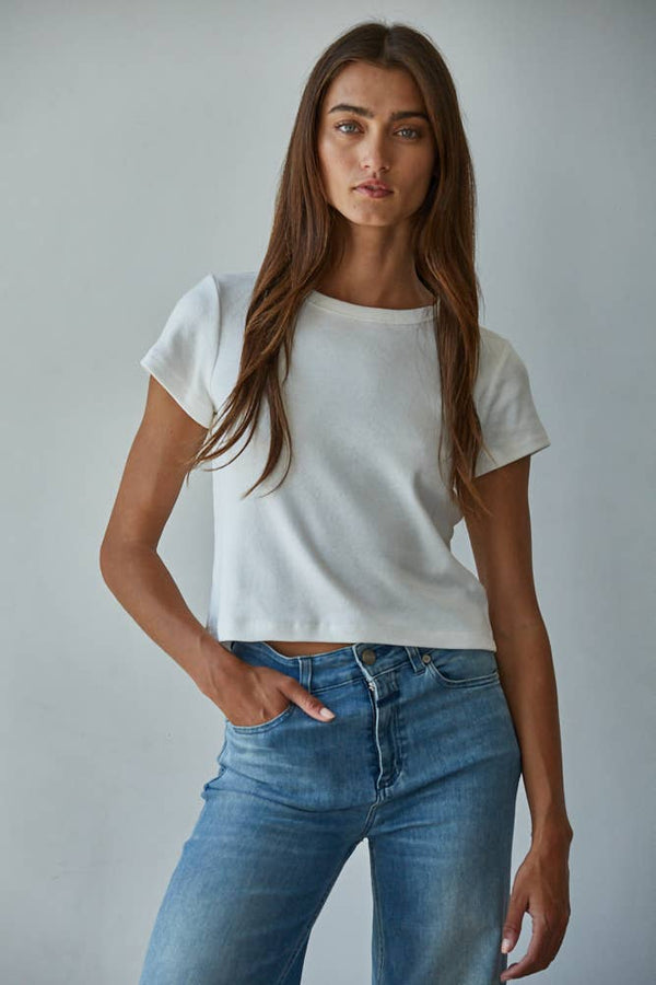 By Together: The Refined Crop Tee in White