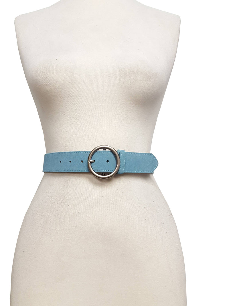 Axesoria West Genuine Cow Suede Leather Belt: Black / L