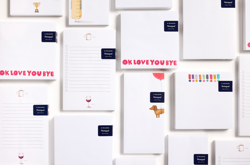 E. Frances Paper - Start & Finish Lined Notepad | Wine & Coffee
