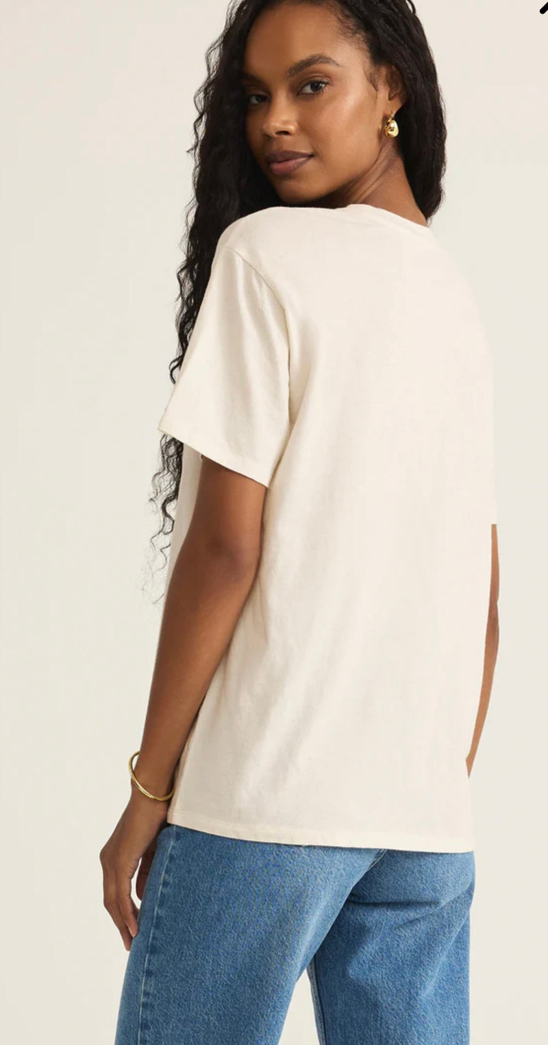 Z Supply Boyfriend Team USA Happy Hour T shirt in White