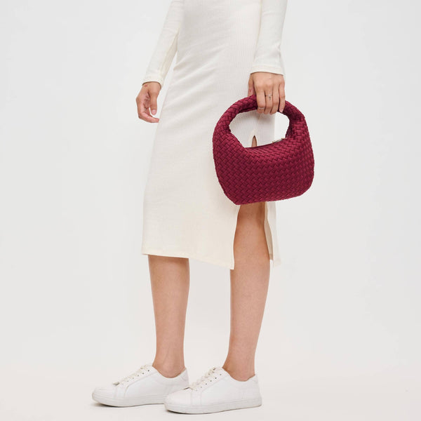 Sol and Selene - Dare to Dream - Small Woven Neoprene Clutch: Wine