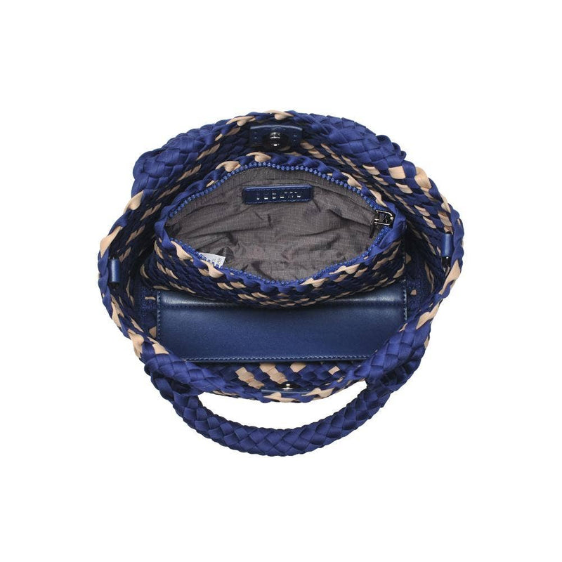 Sol and Selene - Sky's The Limit Small Woven Neoprene Crossbody: Navy Nude