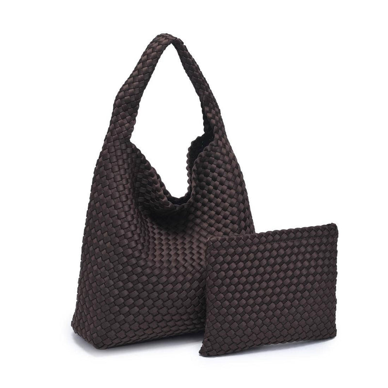 Sol and Selene - Celestial Woven Neoprene Hobo: Chocolate