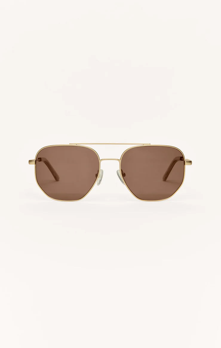 Z Supply Highway Polarized Sunglasses: Gold