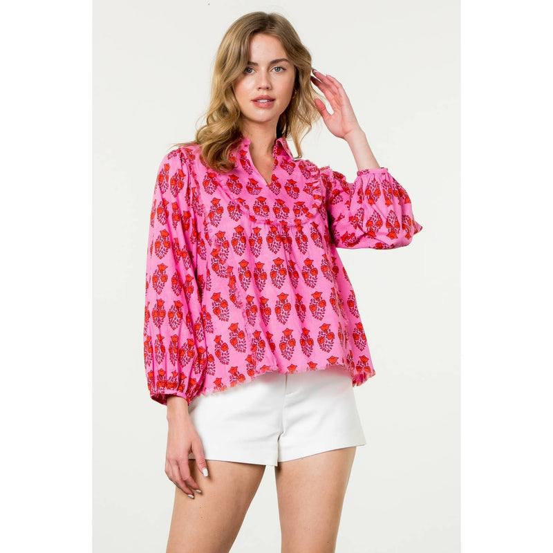 THML - Fall Floral Blouse