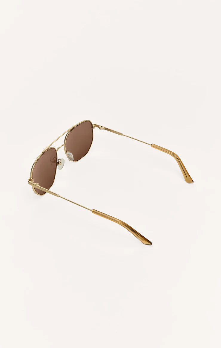 Z Supply Highway Polarized Sunglasses: Gold