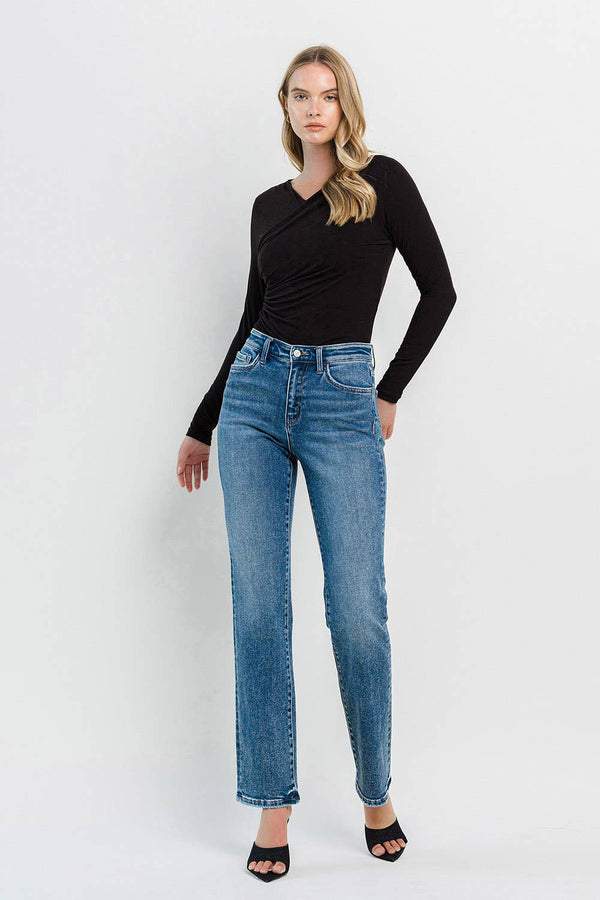 FLYING MONKEY - HIGH RISE STRAIGHT JEANS ILLUMINATE