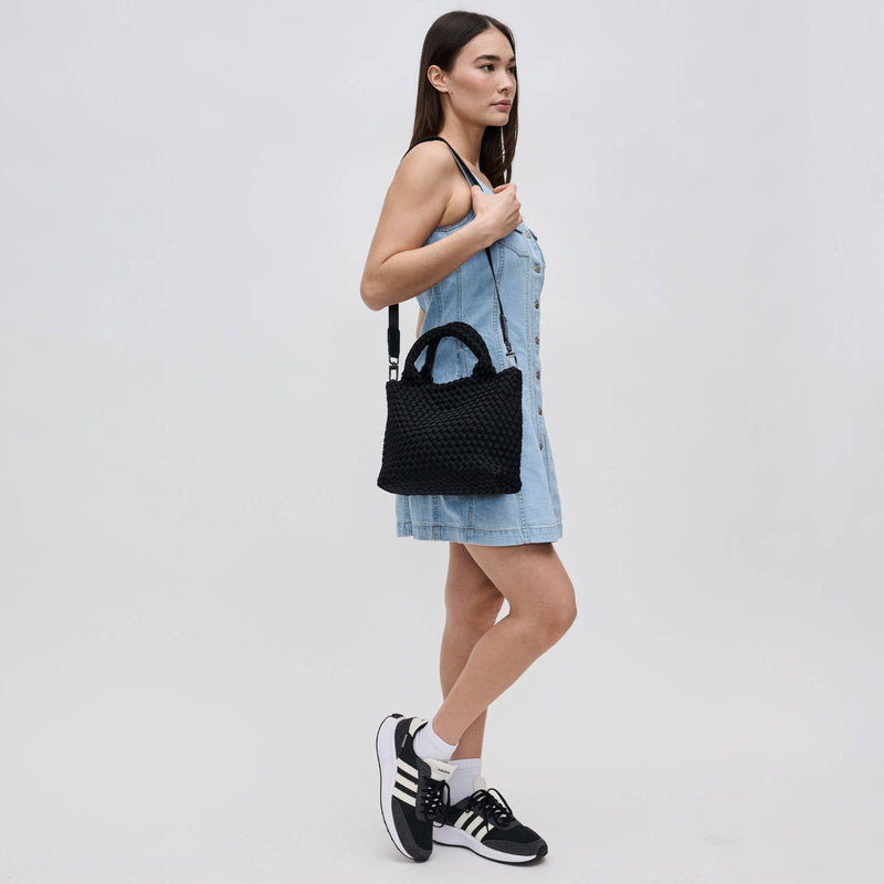 Sol and Selene - Sky's The Limit Small Woven Neoprene Crossbody: Dark Denim
