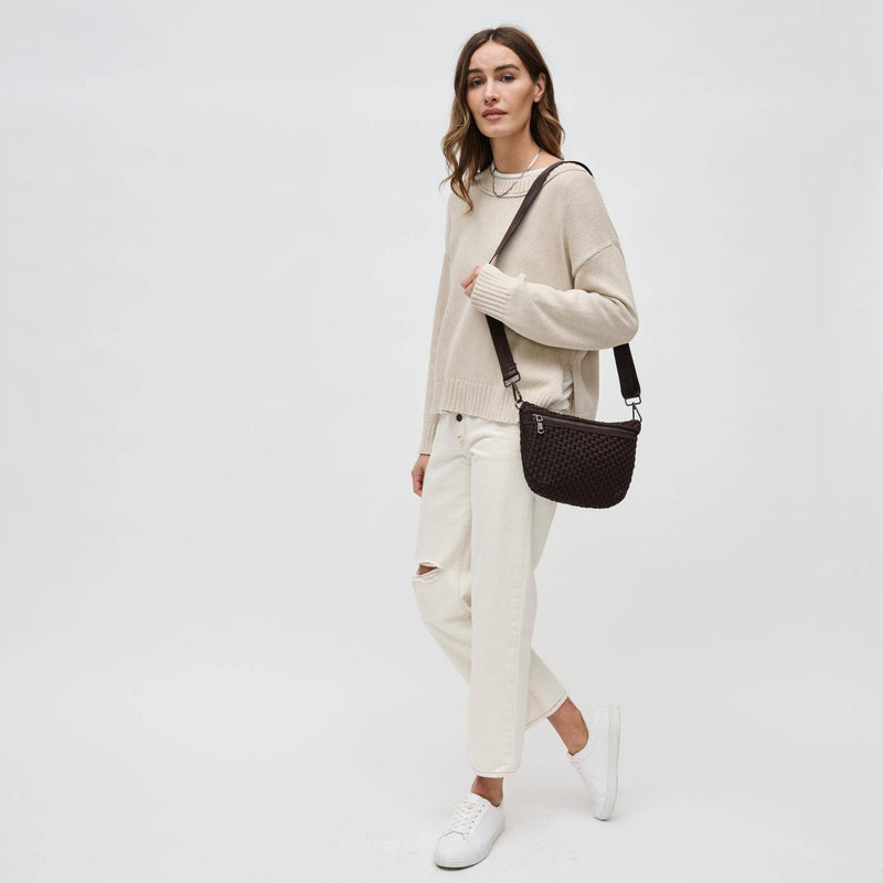 Sol and Selene - Ethereal - Woven Neoprene Crossbody: Sand Black
