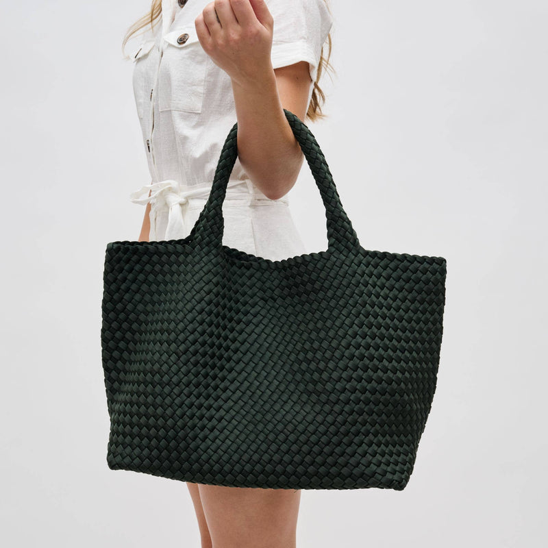 Sol and Selene - Sky's The Limit - Large Woven Neoprene Tote: Chocolate