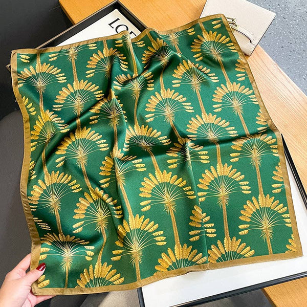 SueSilkHK: Green With Gold Flowers 100% Mulberry silk scarf