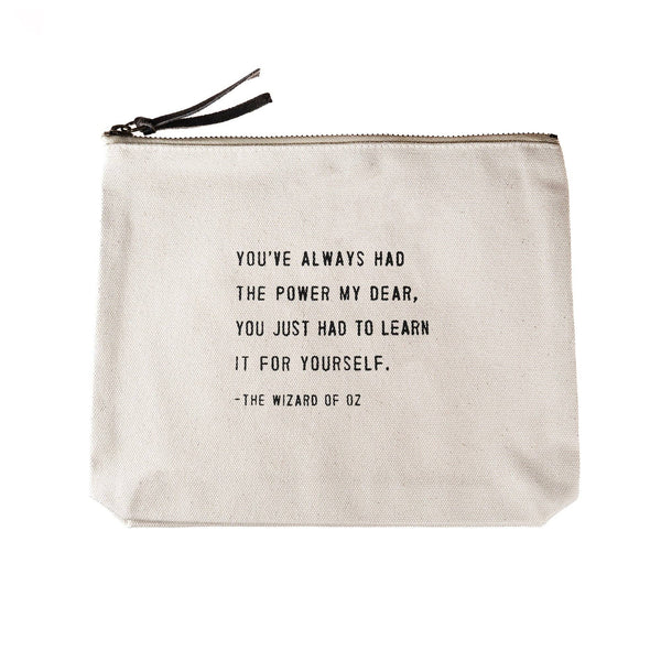 Sugarboo & Co - You've Always Had The Power (The Wizard of Oz) Canvas Zip Bag