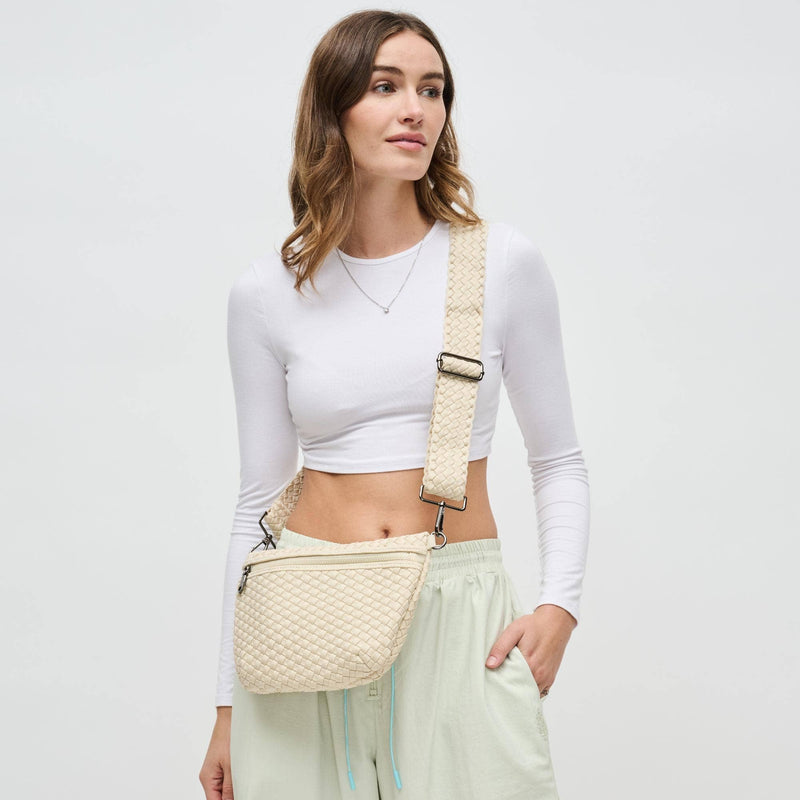 Sol and Selene - Ethereal - Woven Neoprene Crossbody: Sand Black