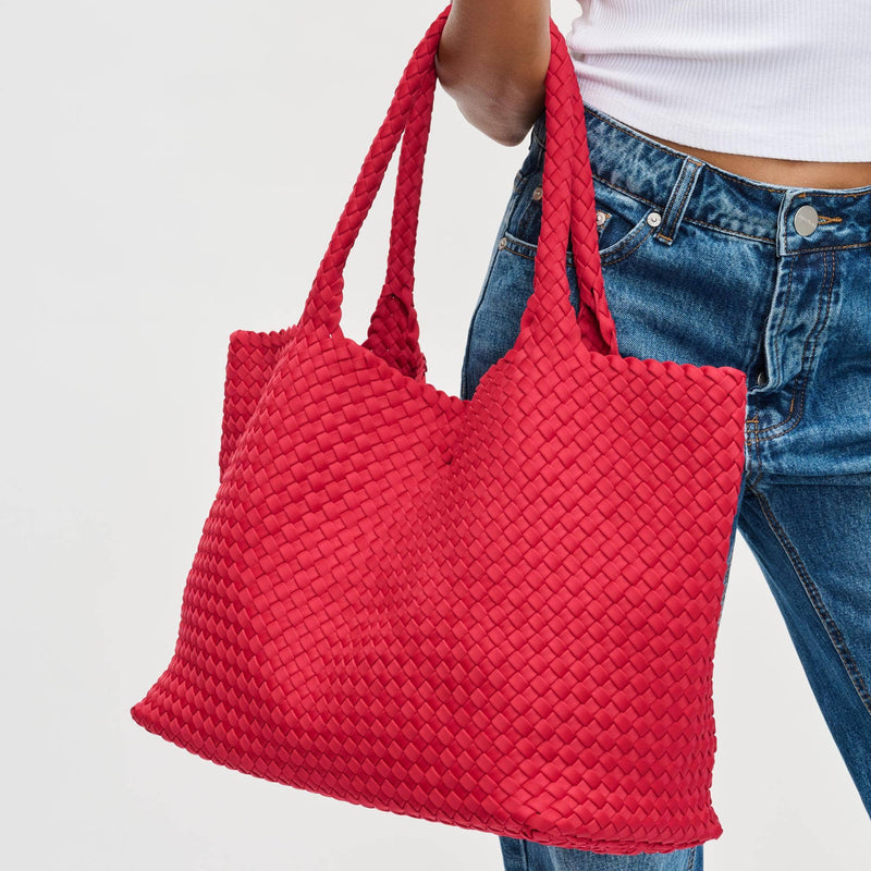 Sol and Selene - Sky's The Limit - Large Woven Neoprene Tote: Chocolate