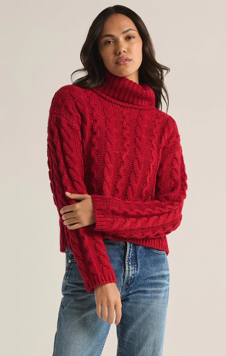 Z Supply Tied to You Sweater - Haute Red