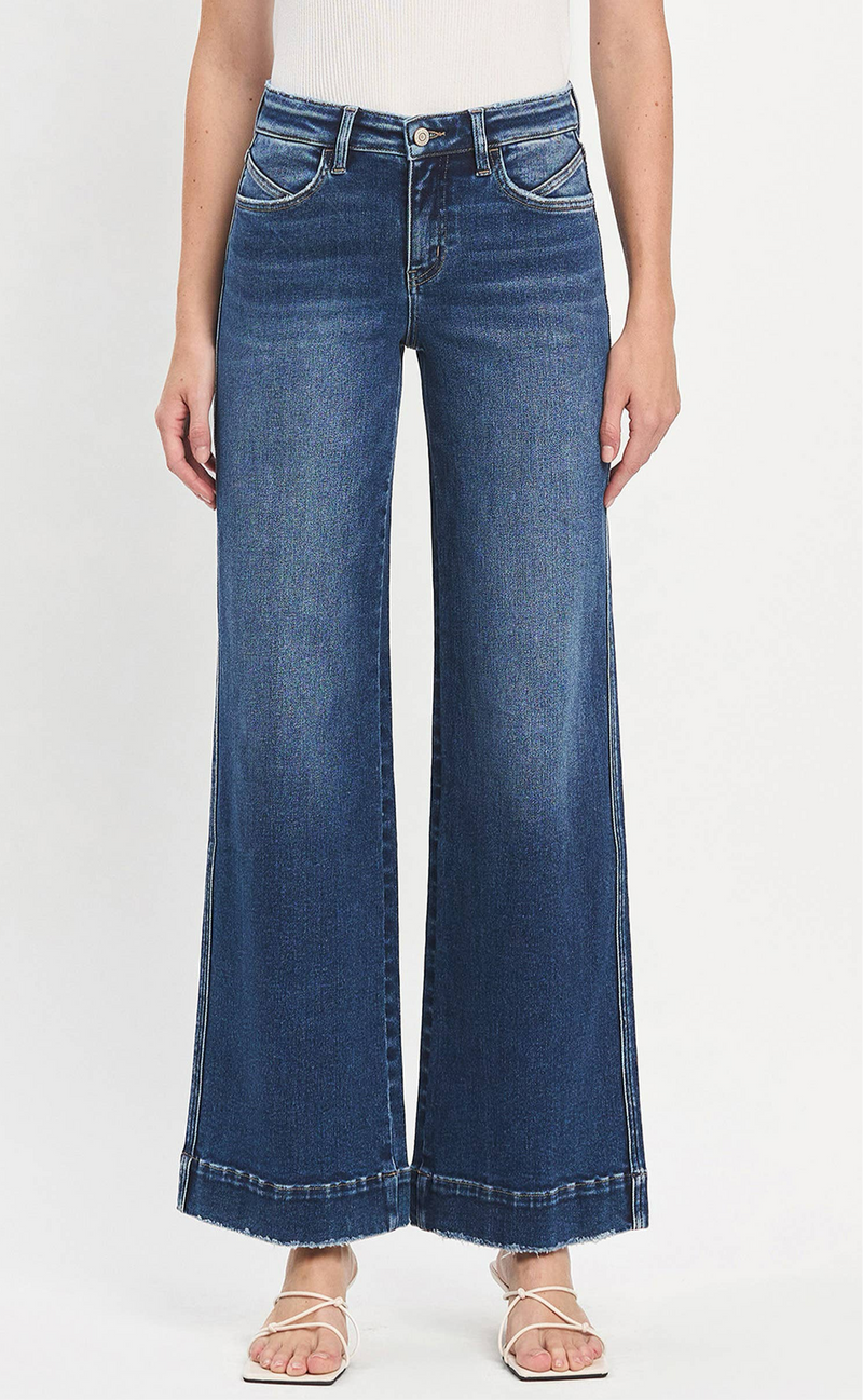 FLYING MONKEY - MID RISE A LINE WIDE LEG JEANS STUNNING