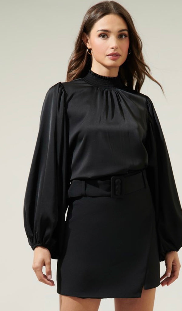 SUGARLIPS black high neck blouse