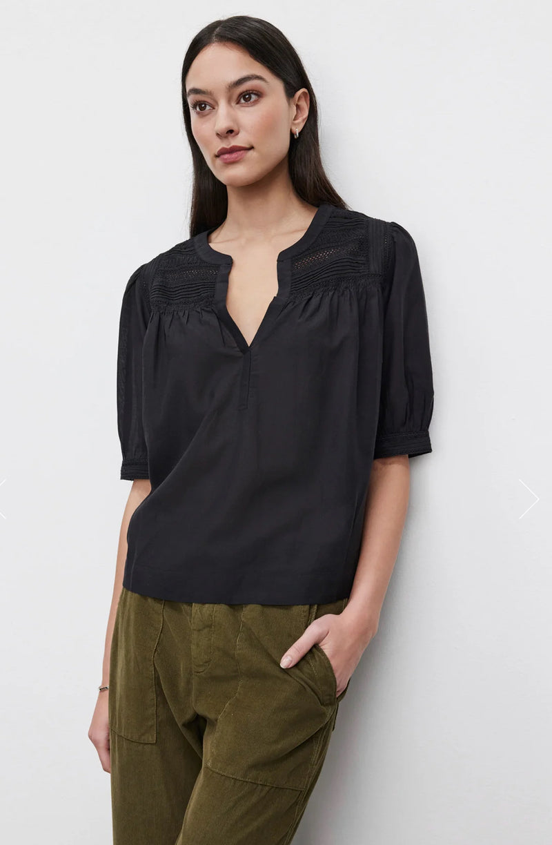 VELVET- Marci Blouse Split Neck A Line 3/4 Sleeve