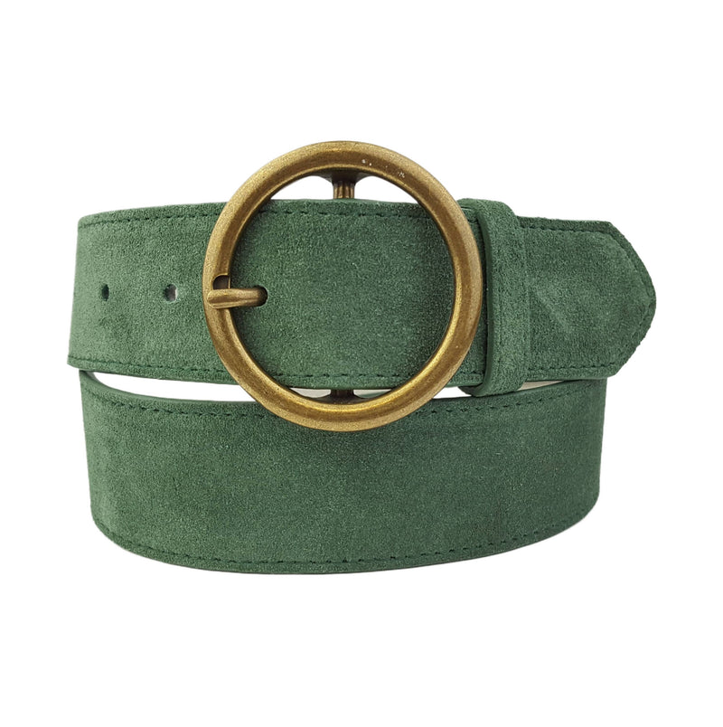 Axesoria West Genuine Cow Suede Leather Belt: Black / L