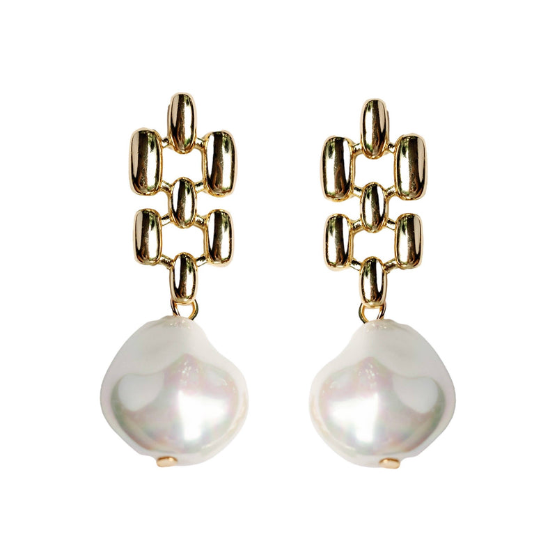 St Armands Designs of Sarasota - Vintage Honeycomb Pearl Drop Earrings