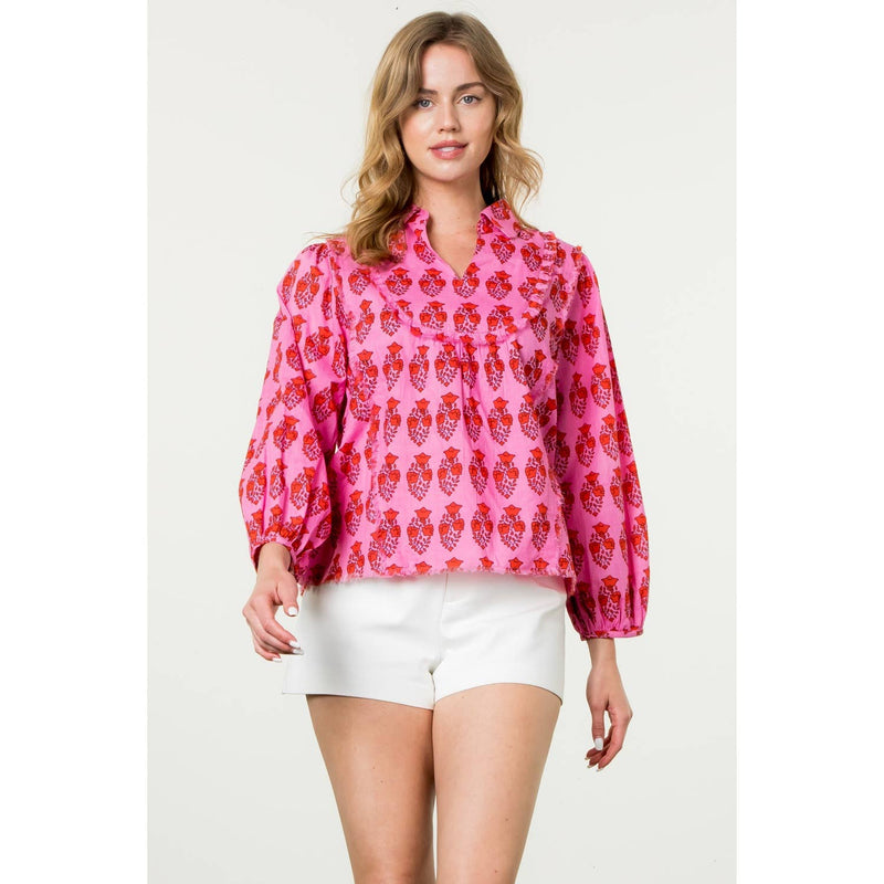 THML - Fall Floral Blouse