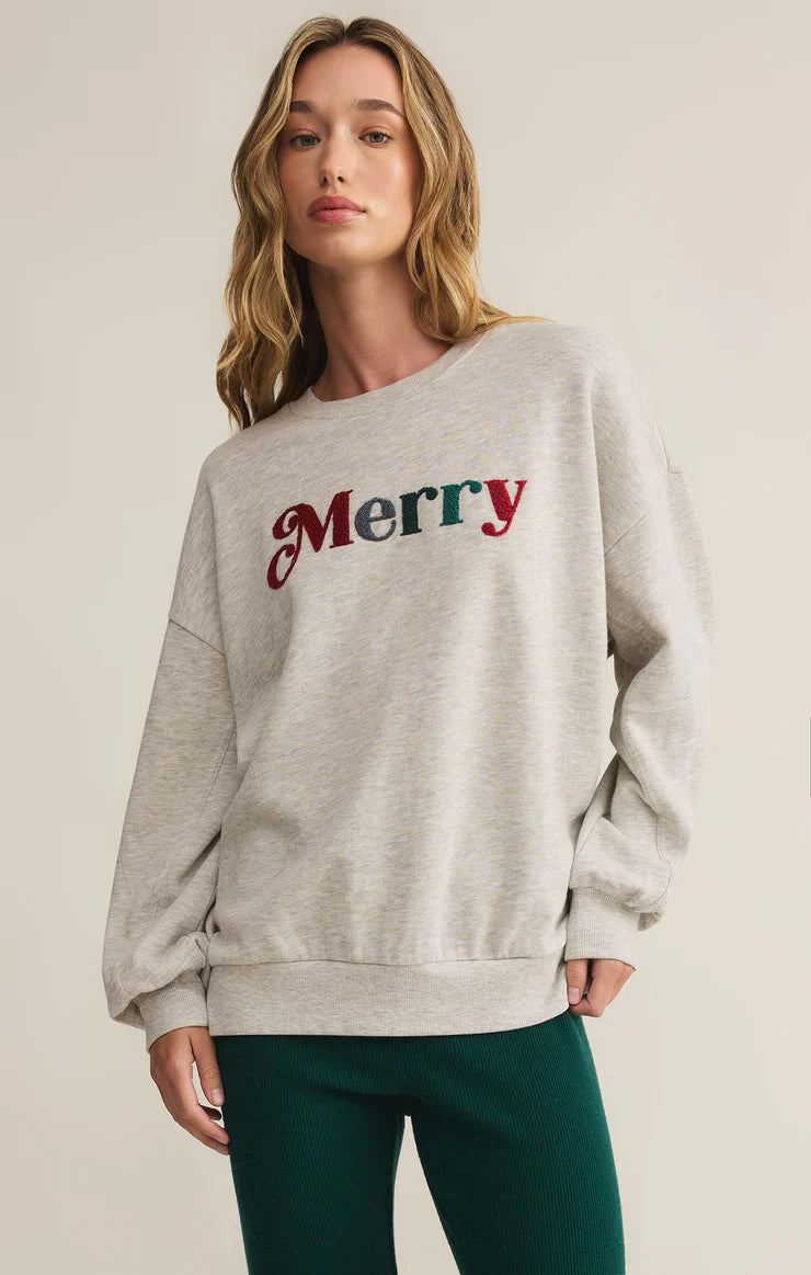 Z Supply Merry Fleece Light Heather Gray