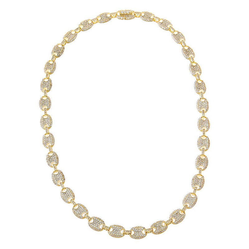 By Adina Eden - Fancy Pave Mariner Link Necklace: Gold