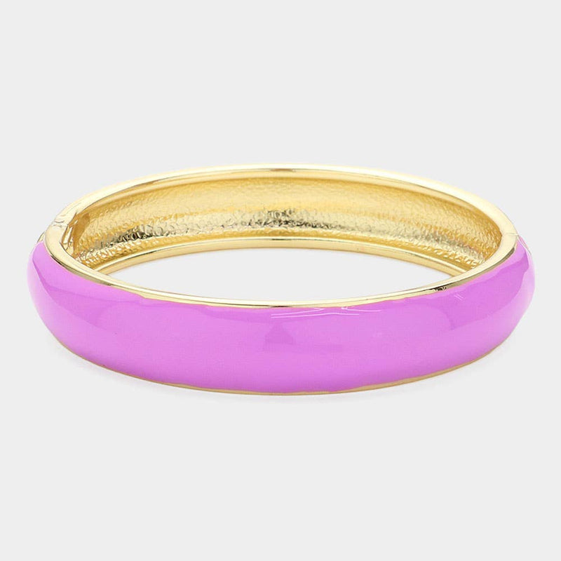 Sensibling Corp: Enamel Hinged Bangle Bracelet in Red