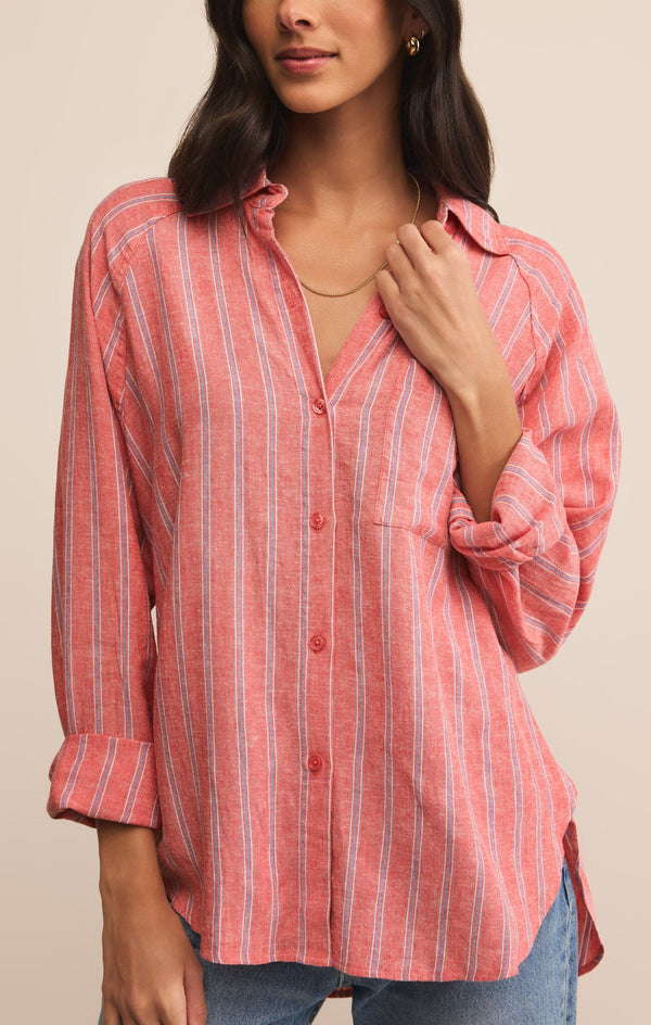 Z Supply The Perfect Linen Top: Persimmon