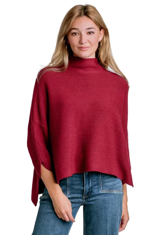 Kerisma: Knitted Boho Sweater in Cherry Red