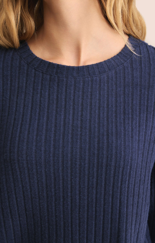 Z Supply: Elfie Rib Top in Blue Sapphire