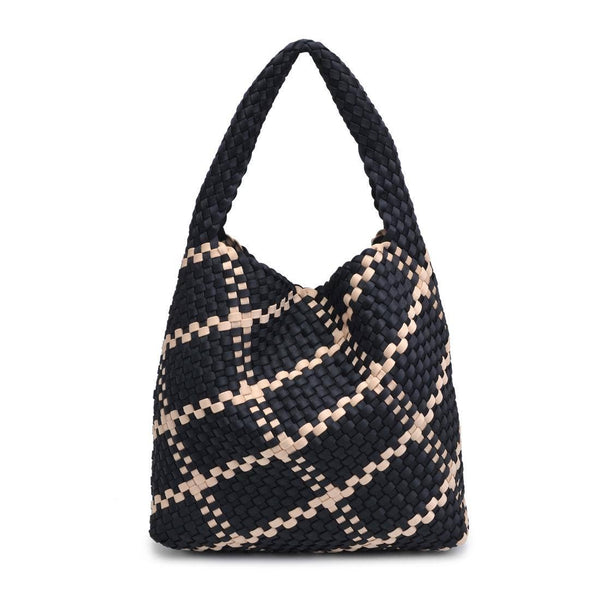 Sol and Selene - Celestial Woven Neoprene Hobo: Black Nude
