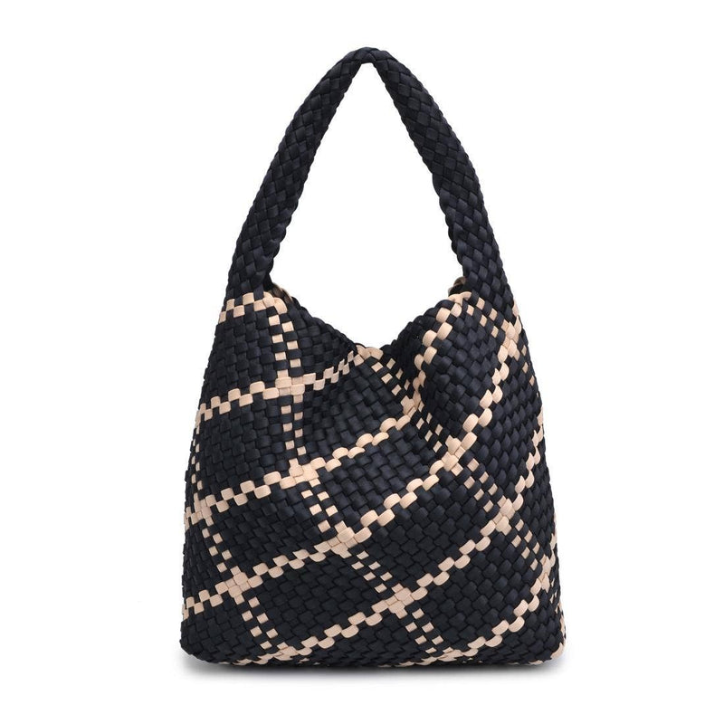 Sol and Selene - Celestial Woven Neoprene Hobo: Black Nude