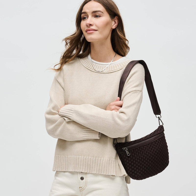 Sol and Selene - Ethereal - Woven Neoprene Crossbody: Sand Black