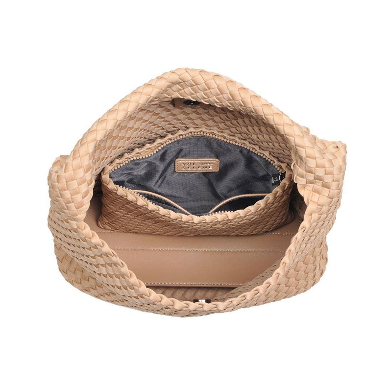 Sol and Selene - Celestial Woven Neoprene Hobo: Chocolate