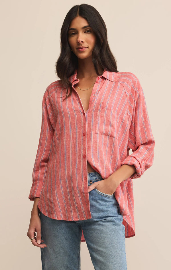 Z Supply The Perfect Linen Top: Persimmon