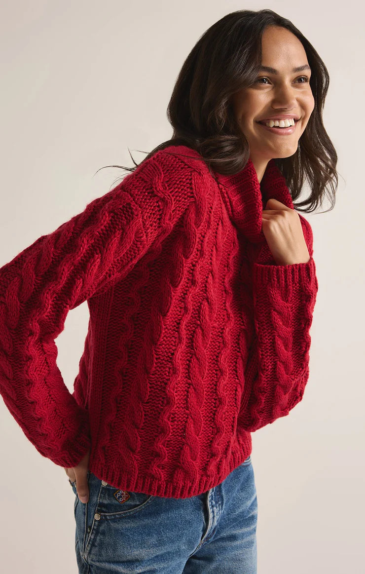 Z Supply Tied to You Sweater - Haute Red