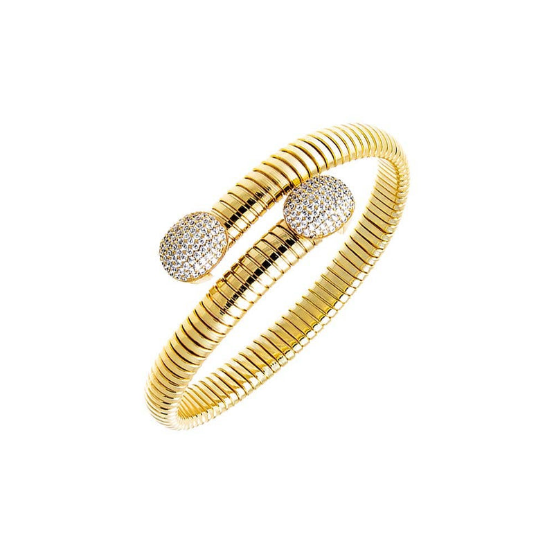 By Adina Eden - Pave Oval Snake Wrap Bangle Bracelet: Gold