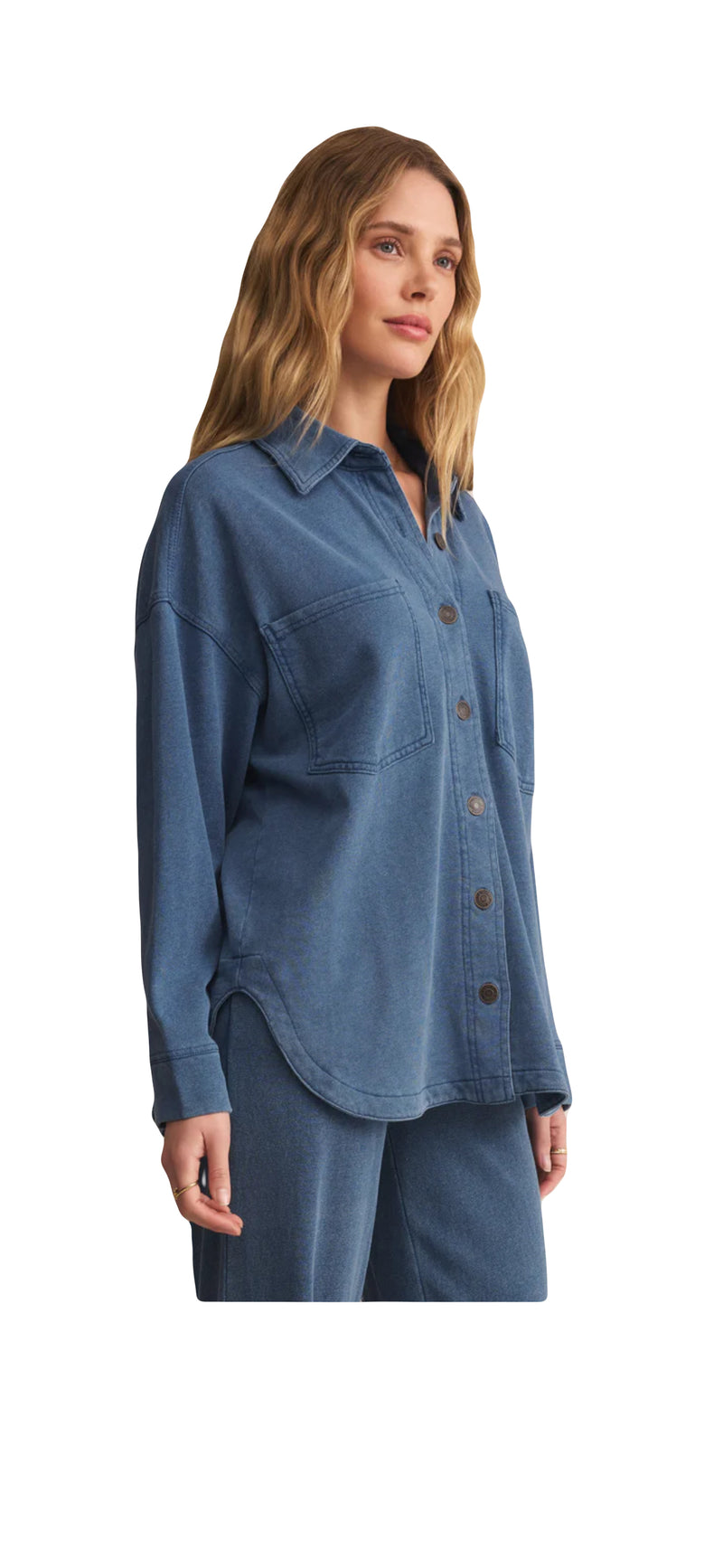Z Supply: All Day Knit Jacket in Vintage Denim