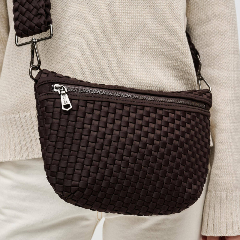 Sol and Selene - Ethereal - Woven Neoprene Crossbody: Sand Black