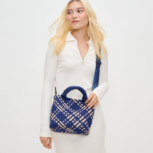 Sol and Selene - Sky's The Limit Small Woven Neoprene Crossbody: Navy Nude